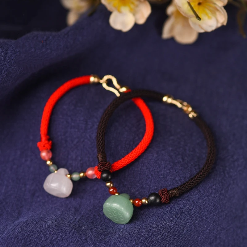 Lovers' Bracelets Chinese Style Red String Hand String Natural Doling
