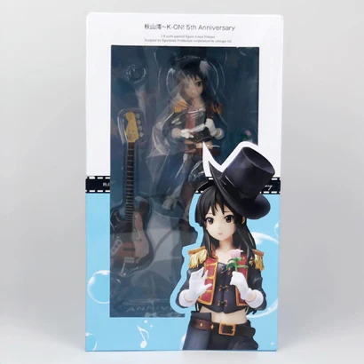 5th Юбилей Azusa Nakano K-ON аниме Рисунок akiyama Mio рицу тайнака ПВХ 1/8 девочка играть музыкальная модель игрушки полностью из коллекций - Цвет: Akiyama Mio with box