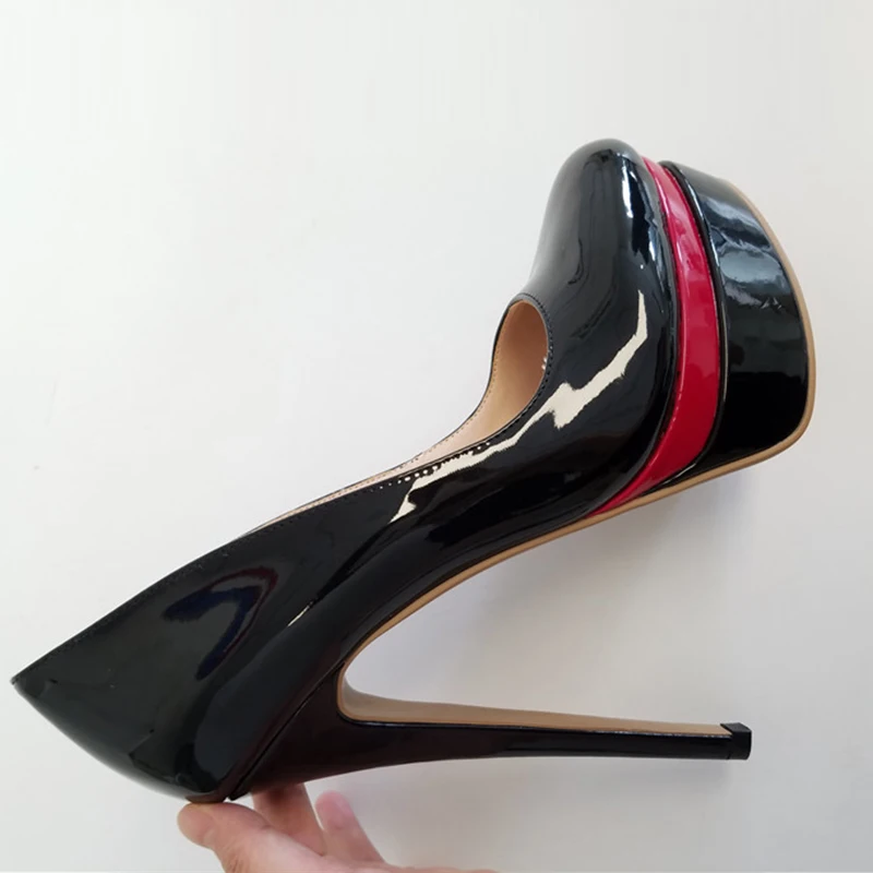 Plateau Pumps High Heels Lack Rot Pumps 4939 Vernice Rosso High