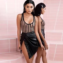 Черные плиссированные облегающие юбки из искусственной кожи, облегающие дизайнерские винтажные кожаные женские юбки, летние популярные юбки, уличная юбка, нижняя часть