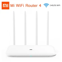 Xiaomi Mi Wi-Fi роутер 4 WiFi повторитель 2,4G 5GHz 128MB DDR3-1200 двухдиапазонный двухъядерный 880MHz беспроводной маршрутизатор с управлением через приложение