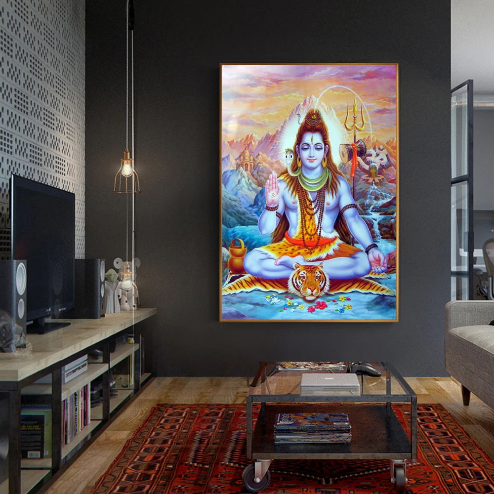 Shiva Lord холст настенные картины индуистские боги стены искусства холст индуизм настенные плакаты и принты Куадрос картина домашний декор