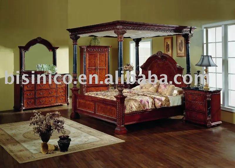 Classical American Bedroom Sets Side Table Dresser Mirror