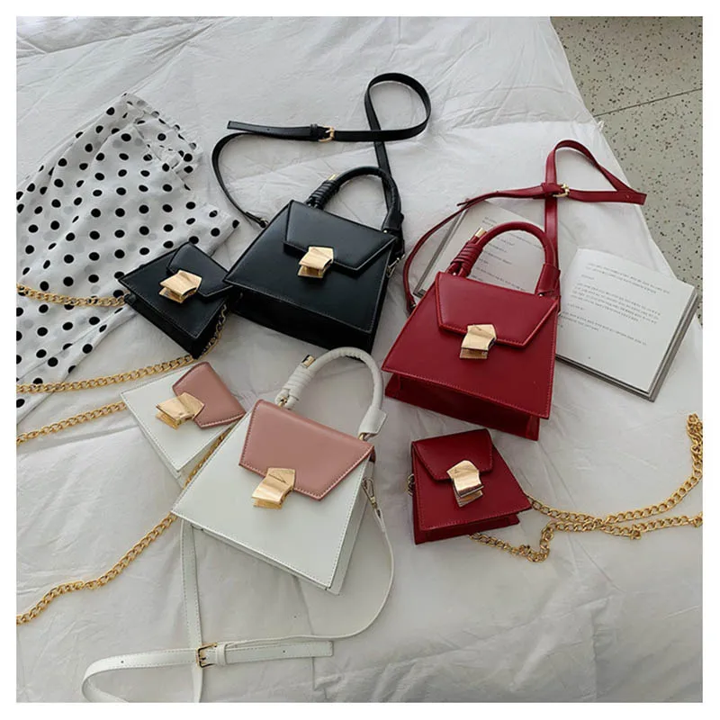 

NEW 2019 Style Crossbody Bags For Women Retro Minimalist Small Women Shoulder Bag pu Leather Ladies Messenger Red/Black Bag