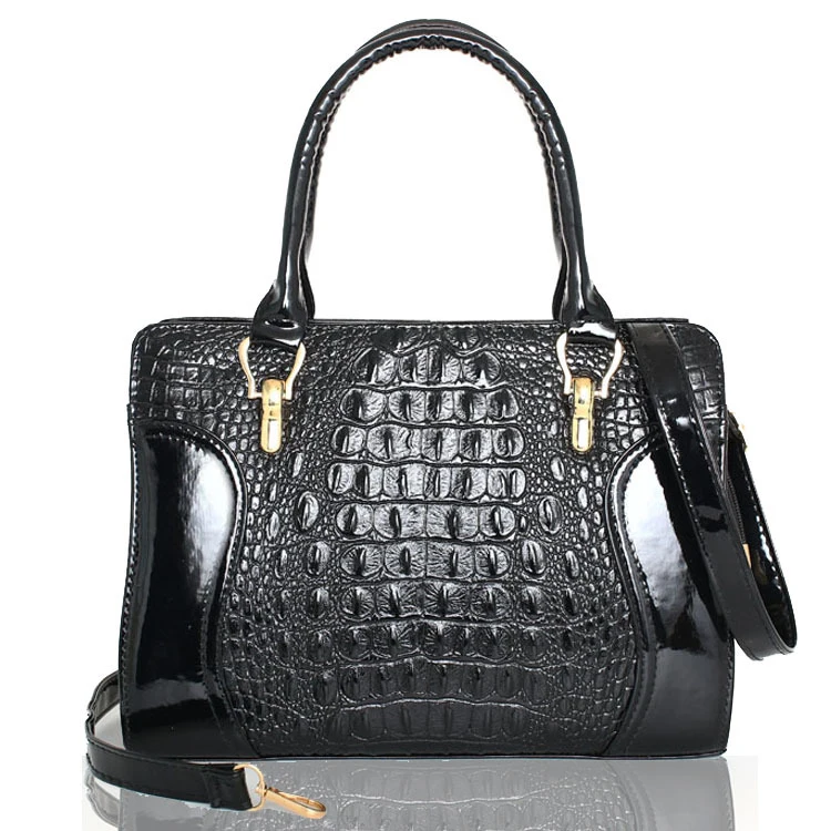 

casual glossy alligator totes large capacity ladies simple shopping Tote Bag Vintage handbag PU Alligator leather shoulder bags