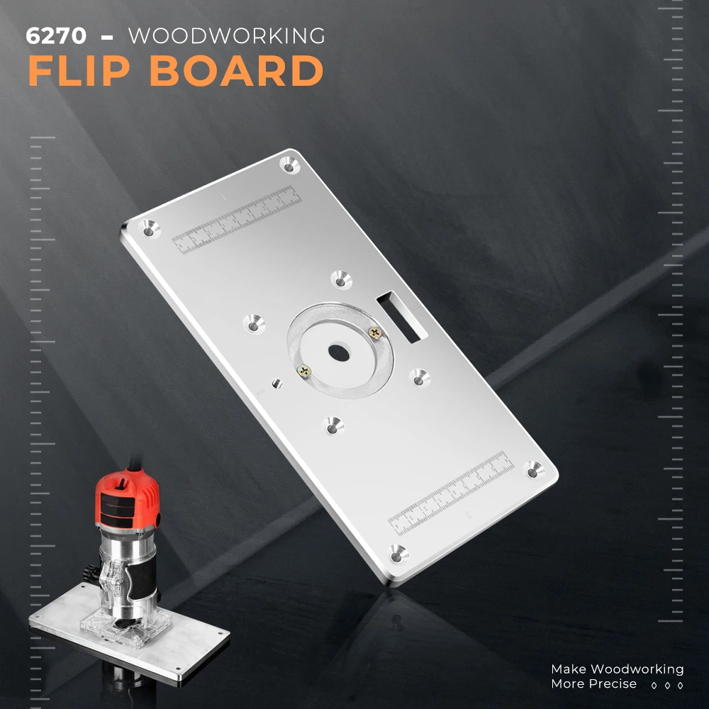 

Aluminum alloy Router Table Insert Plate Woodworking Trimming Machine Flip Board Kit With 4 Inside Diameter Ferrules