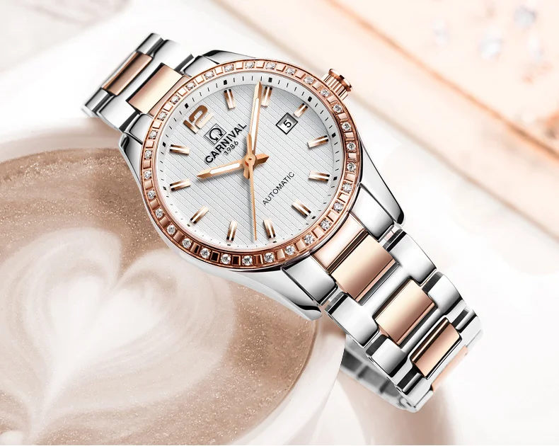 Швейцарские карнавальные женские часы, роскошные Брендовые женские автоматические механические часы, женские водонепроницаемые часы, 8685L-13