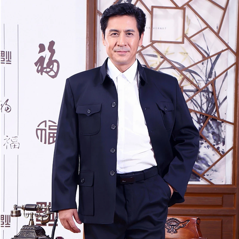 Men Single Breasted Mao Jacket Chinese Tunic Blazer Coat Zhongshan Slim Fit New Men Single Breasted Mao Jacket Chinese Tunic Blazer Coat Zhongshan Slim Fit New