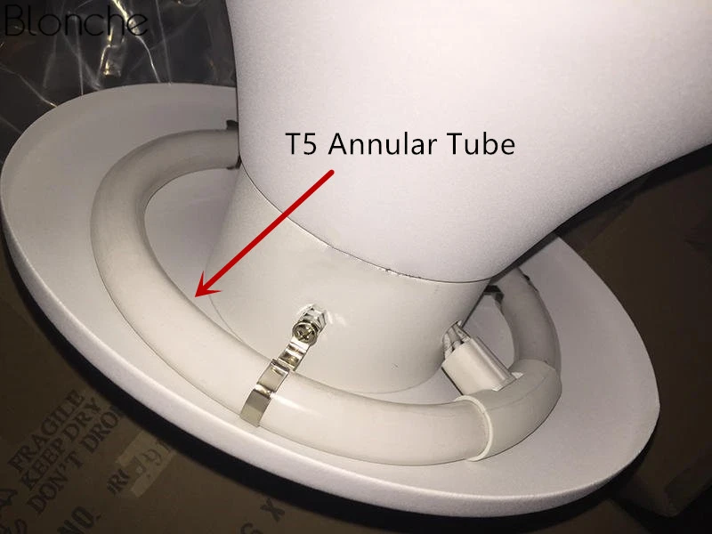 Современные скандинавские потолочные светильники с воронкой, Led/T лампочка, потолочная лампа для спальни, кухни, лестницы, домашний декор, осветительные приборы - Цвет корпуса: T5 Annular Tube