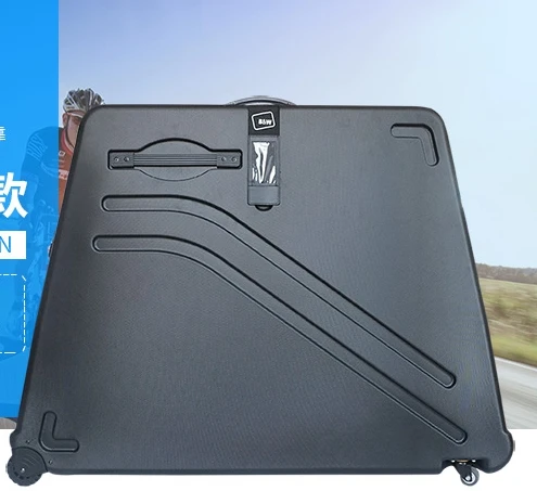 Discount ABS hard shell bicycle loading box road bicycle mountain bike case Universal wheel airlift trapezoid luggage for consignment 3