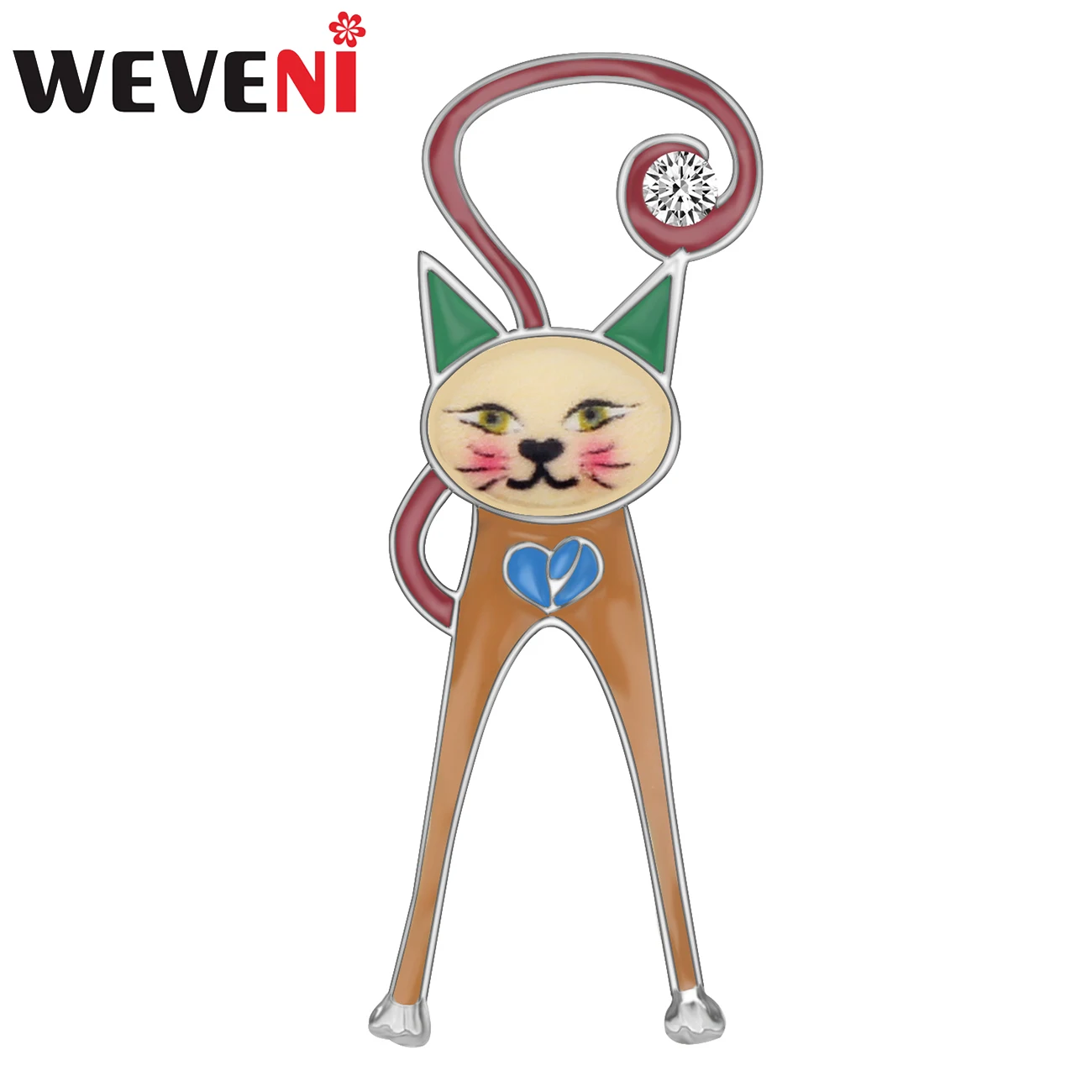 WEVENI эмалированный сплав Стразы мультфильм Броши-кошки булавка ювелирные изделия