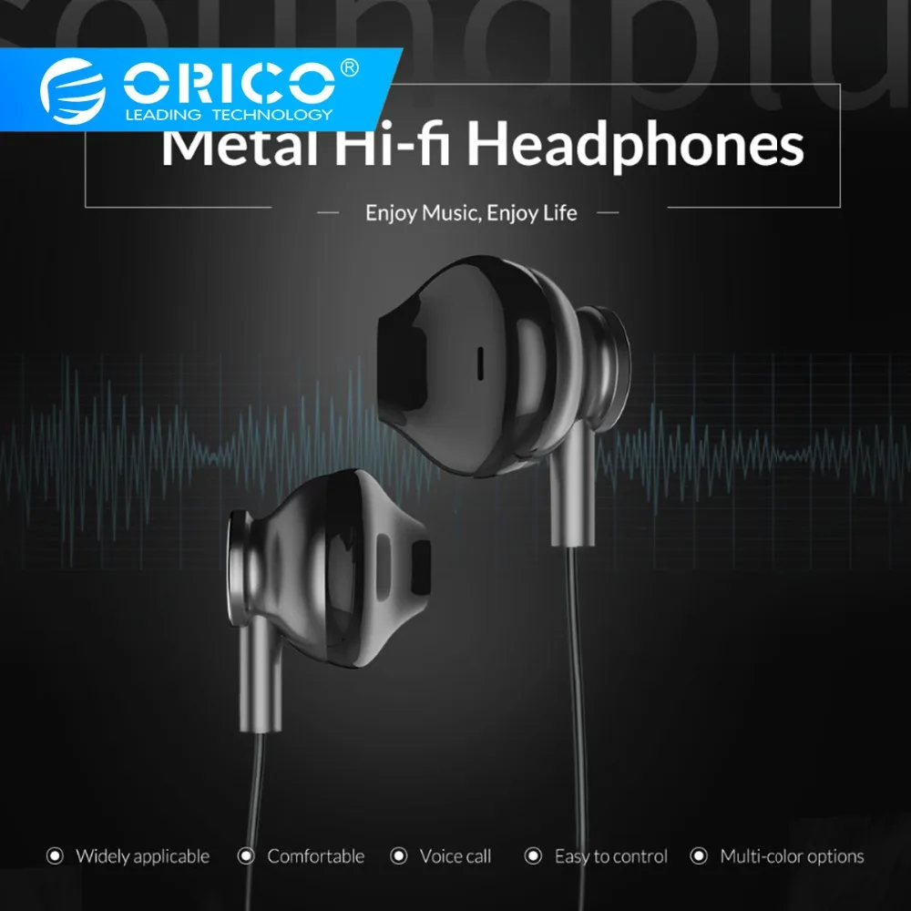 

ORICO Metal In-ear Earphone Colorful Headset Earbuds HIFI Bass Gaming Earphones For Phone Computer Xiaomi Huawei Ear Phones