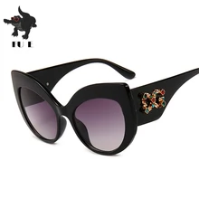 FU E модные брендовые дизайнерские женские большие ретро солнцезащитные очки с кошачьими глазами женские роскошные солнцезащитные очки DG с бриллиантами женские модели UV400