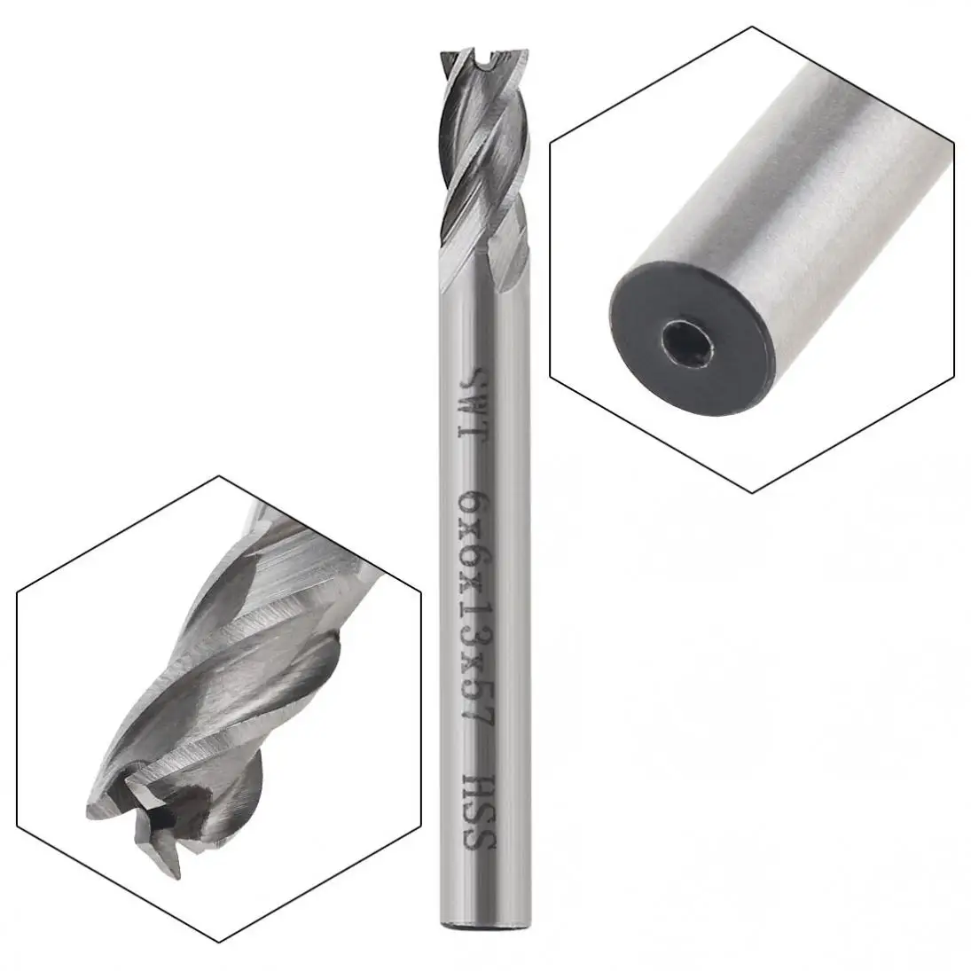 

TORO 6mm 4 Flute HSS End Mill Cutter with Extra Long Straight Shank Milling Cutter for CNC Mold Processing