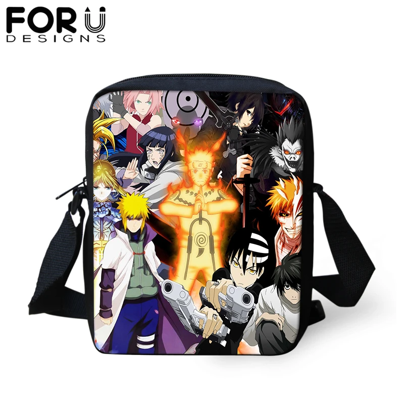 

FORUDESIGNS Anime Naruto One Piece Messenger Bag for Boys Girl Cartoon Printing Crossbody Bag Children Kid Single Shoulder Bag