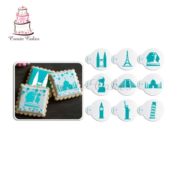 

Petronas Twin Towers Stencil Tower Cookie& Cupcake Stencil Decorative Stencils for Cake Plastic Coffee Stencil