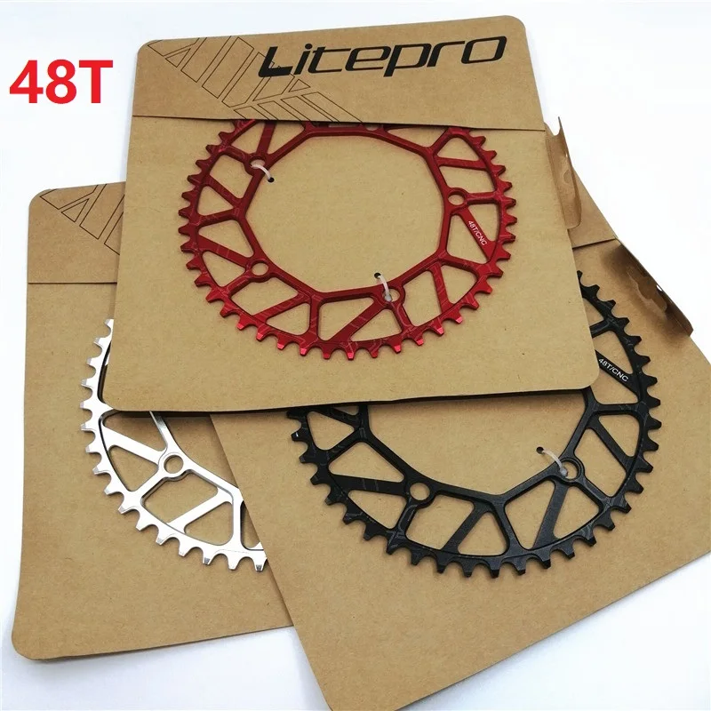 Litepro سلسلة عجلة 130 BCD 48 T الجبهة قرص واحد الجوف خفيفة سلسلة كعب 8/9/10 سرعة للطي الدراجة الطريق دراجة أجزاء