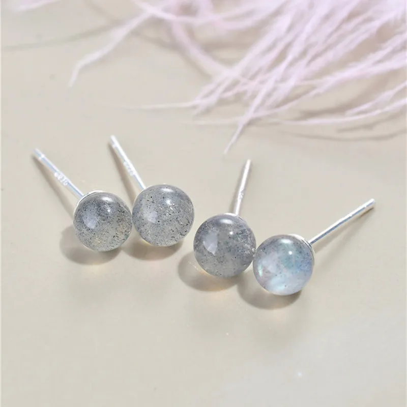 LBLS Stud Earrings Silver Opal Real 925 Sterling Silver Earrings Fashion Trendy Cystal Stone Small Earrings for Girls Kids (9)