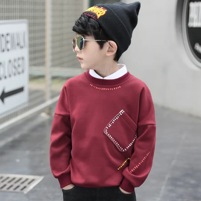 Boys plus cashmere thick sweater Korean children's fashion oblique
