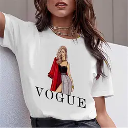 SexeMara Vogue Топ женский harajuku повседневная женская футболка с круглым вырезом и принтом в стиле панк модная женская футболка для девочек