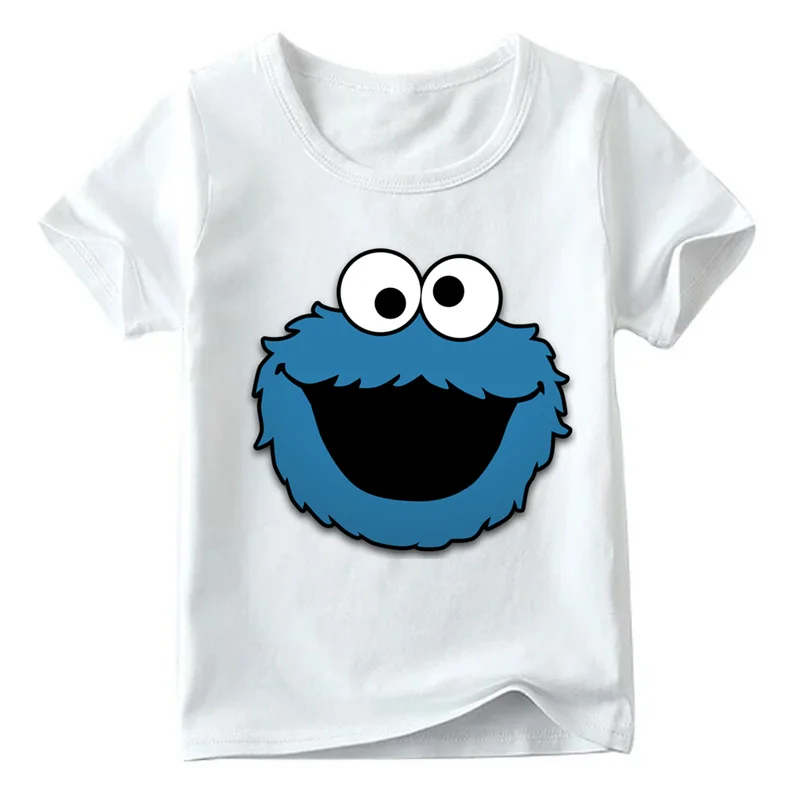 

Baby Boys/Girls Sesame Street COOKIE MONSTER Print T Shirt Summer Children Cartoon Tops Funny T-shirt Clothes for Big Kids