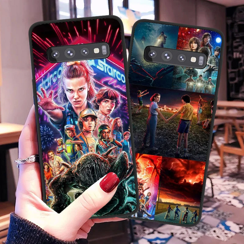 

stranger things season 3 black soft silicone phone cases for Samsung Galaxy S10 S10PLUS S7Edge S8 S9 Plus note 8 9