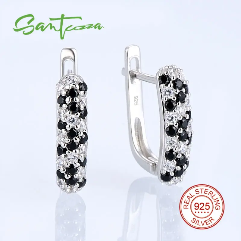 font b Earrings b font for Women Natural Stone Black Spinel Cubic Zircon CZ font