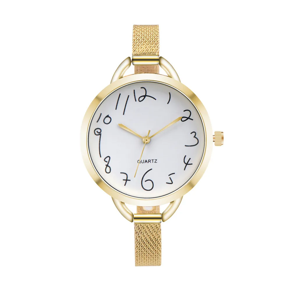 Минималистичные из нержавеющей стали новые модные стильные кожаные часы женские часы Женское платье наручные часы маленький циферблат 3 цвета@ F - Цвет: Gold