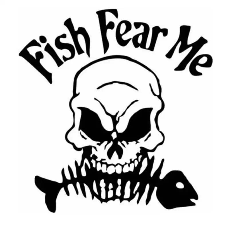 Fishing Sticker Name Skull Fish Decal Angling Hooks Tackle ...