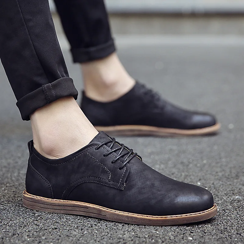 2019 Luxury Brand Men's Leather Shoes Spring Autumn Rerby Shoes Oxfords Fashion Casual Dress Shoes Man Business Lace-up Non-slip 2019 Luxury Brand Men's Leather Shoes Spring Autumn Rerby Shoes Oxfords Fashion Casual Dress Shoes Man Business Lace-up Non-slip