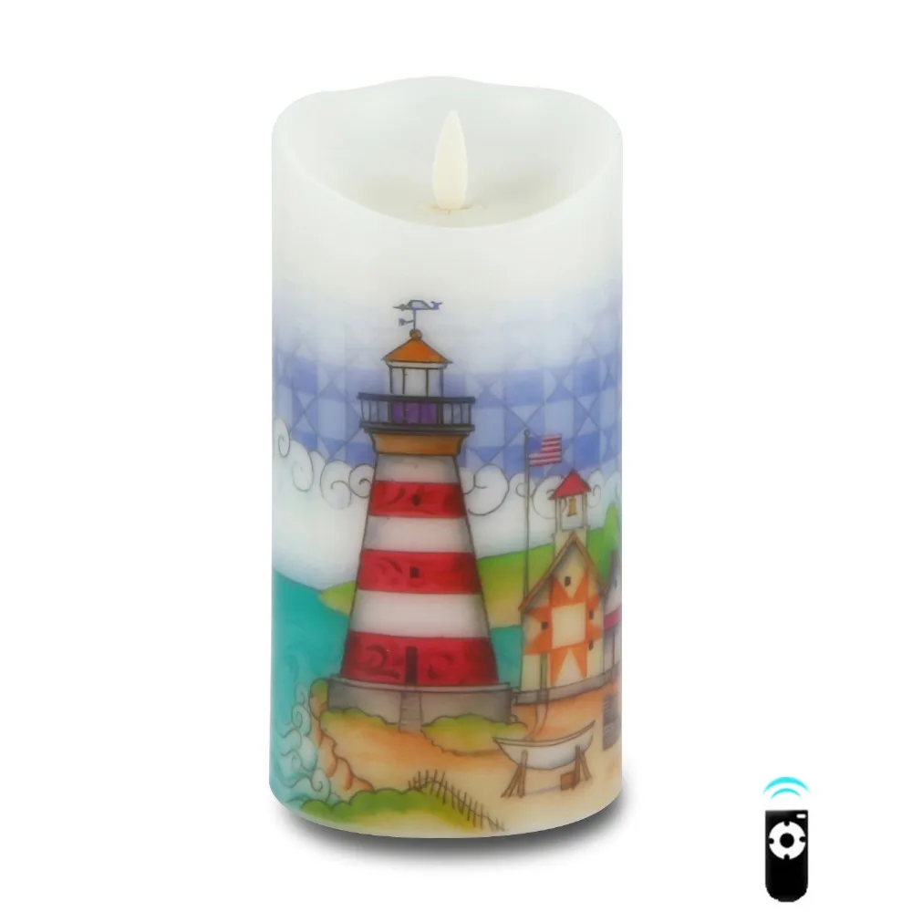 Ksperway Flameless Real Wax LED Candle with Dancing Flame Blowing