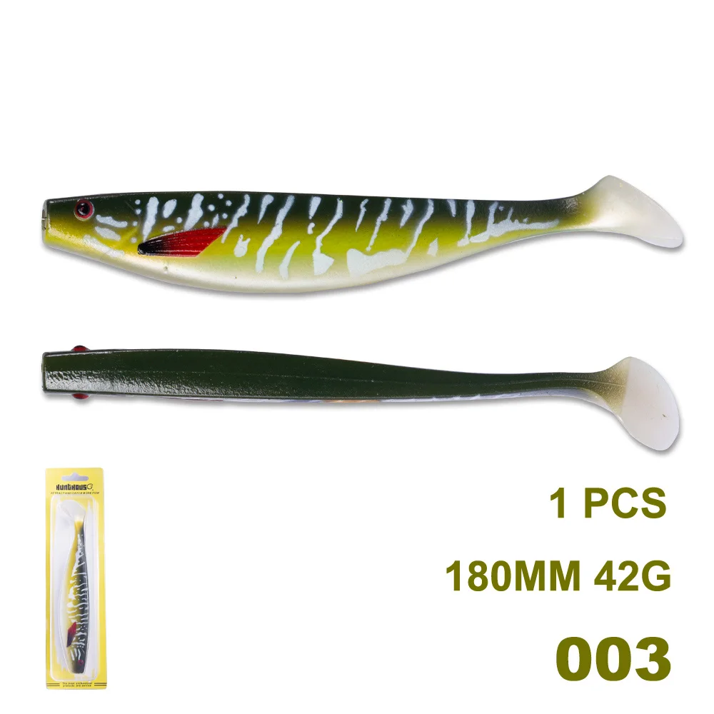 Hunthouse berserk shad 180 мм 42 г большая Мягкая приманка 3 цвета/сумка Мягкая приманка профессиональная рыболовная приманка материал leurre soule Cebo de pesca - Цвет: 003