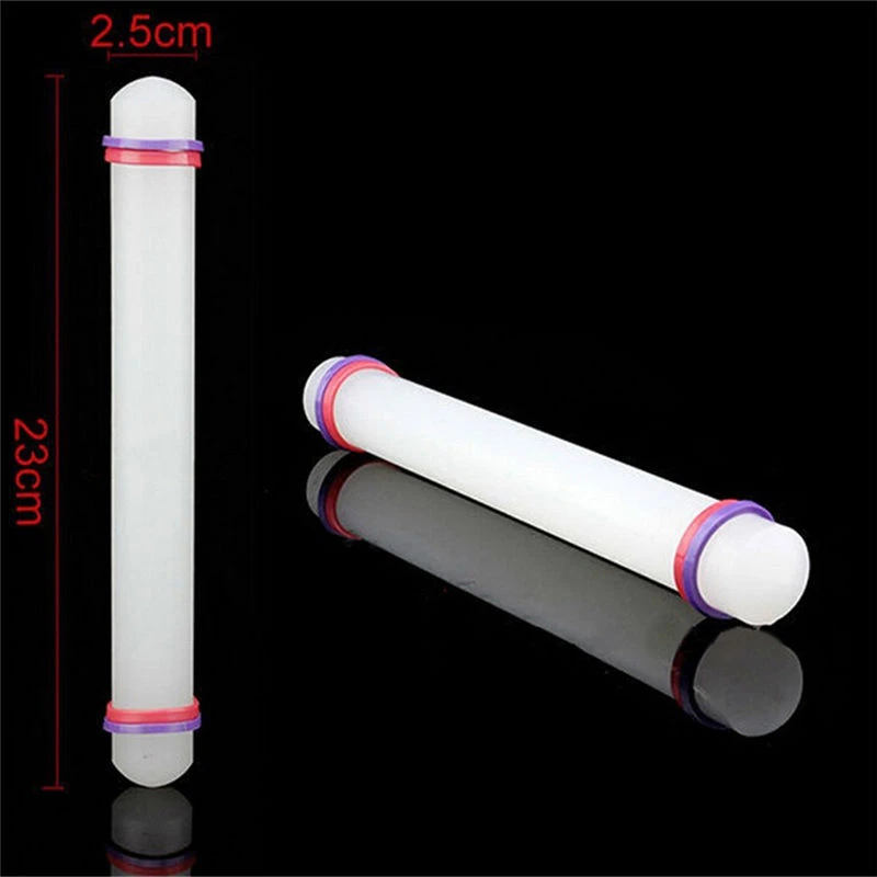 2018 New Non-stick Glide fondant rolling pin Fondant Cake Dough Roller Decorating Cake crafts Baking cooking Tool White 23cm