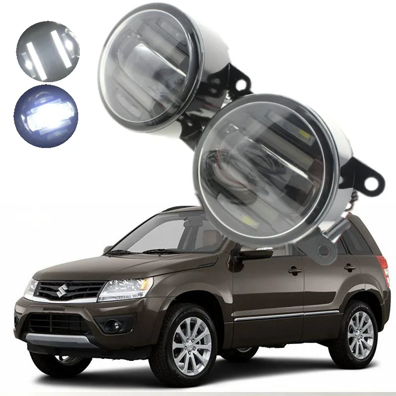 For Suzuki Grand Vitara JT 2005 2016 2in1 18W LED Fog Lights White Cut
