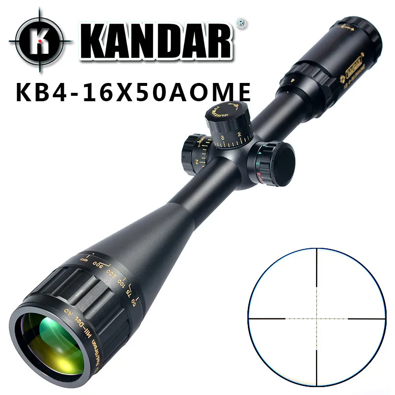 Охотничий оптический прицел KANDAR Золотое издание 4 16x50 AOME стекло с гравировкой Mil dot