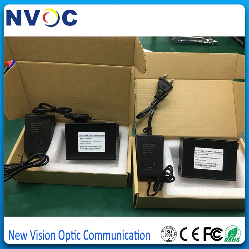 1 1000 м волокно + 2 10/100/1000 RJ45 волоконно оптический преобразователь 20 км Ethernet