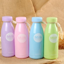 Candy Farbe Wasser dicht Flasche Tragbare Hebeseil Milch Tassen Kunststoff Kreative Matt Bruchsicher Zitrone Raum Flaschen