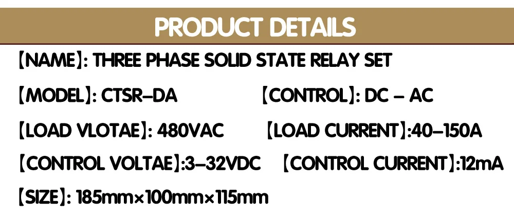 CTSR-100DA 100A 24-480VAC DC управление AC трехфазный твердотельные реле комбинация SSR набор