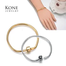 Известный бренд, очаровательные ювелирные изделия из нержавеющей стали, браслет-цепочка в виде змеи для женщин, Браслеты Mujer, подарок,, Прямая поставка