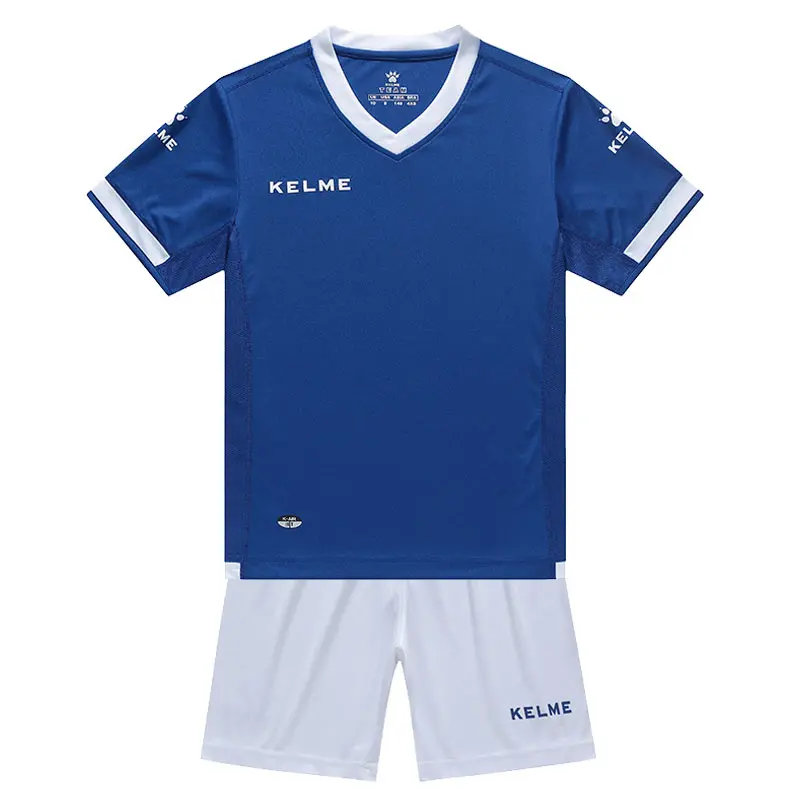 KELME KID'S Team футбольные наборы на заказ тренировочные футболки с короткими рукавами шорты для футбола Survetement высокое качество K15Z212C - Цвет: Blue