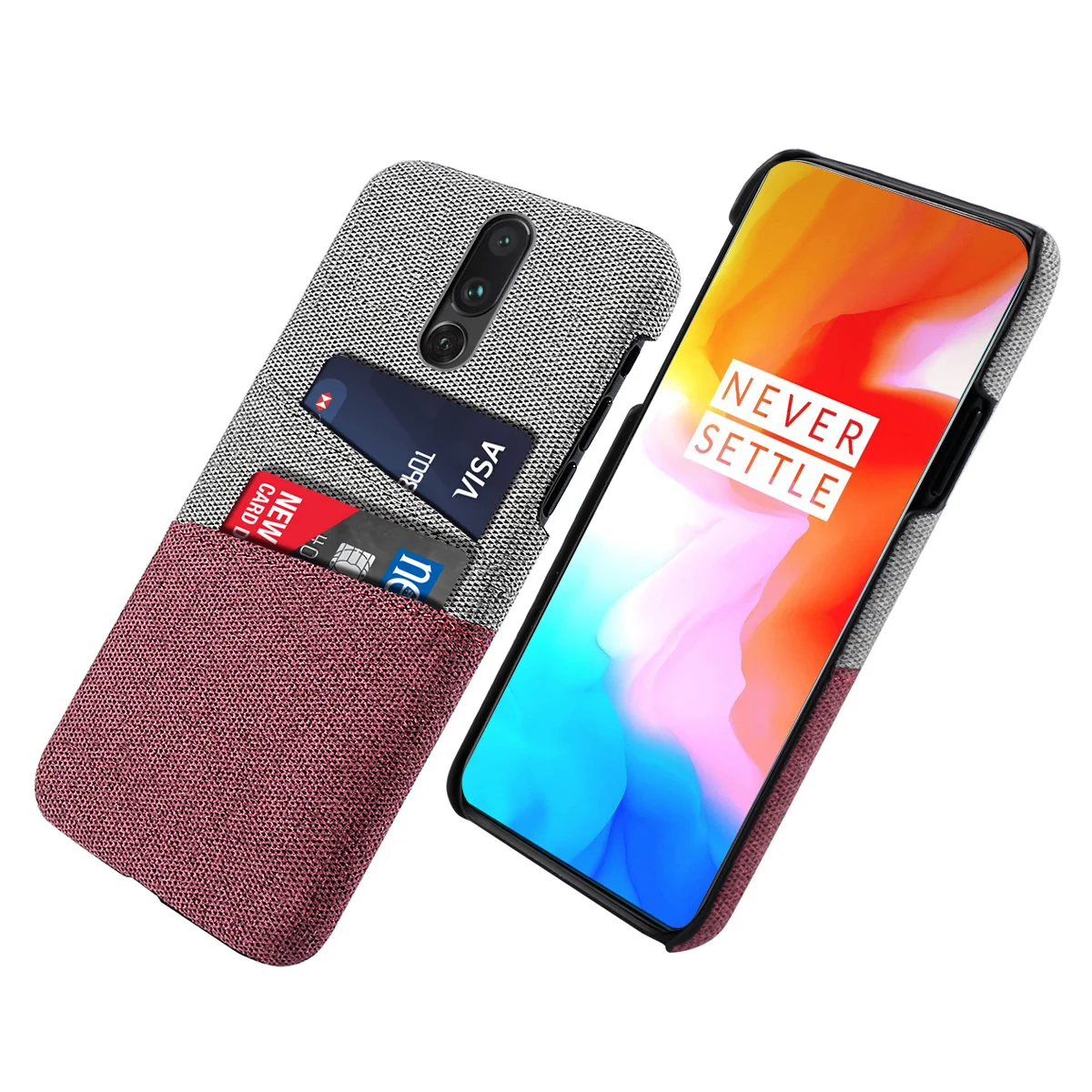 

For OnePlus 7T Pro 7T 7 7 Pro Phone Back Case Slim Retro Woven Fabric Cloth Anti-scratch Hard PC Shockproof Phone Cover Coque