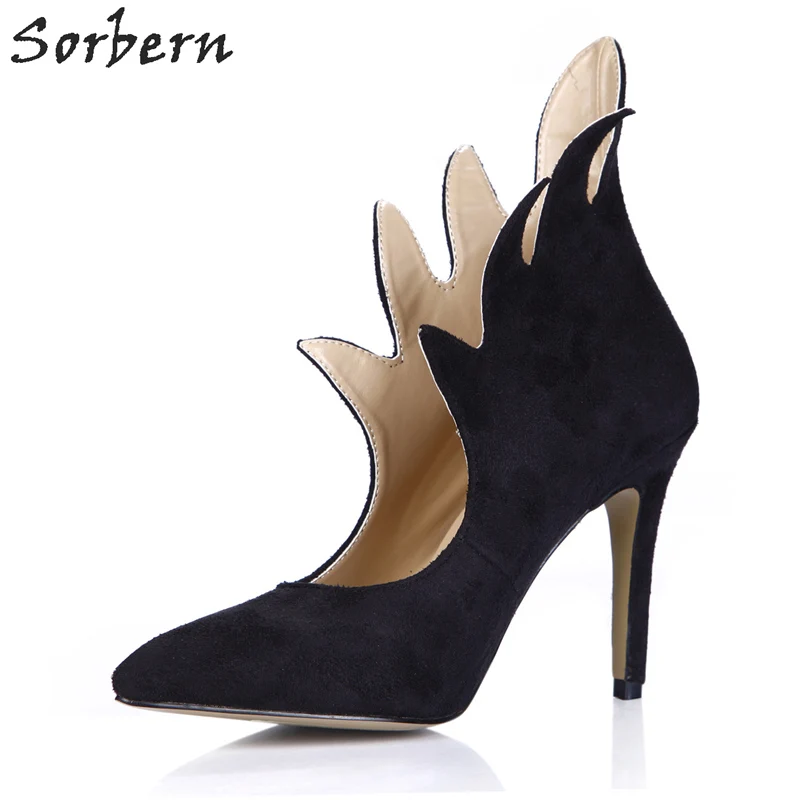 high heels in black color