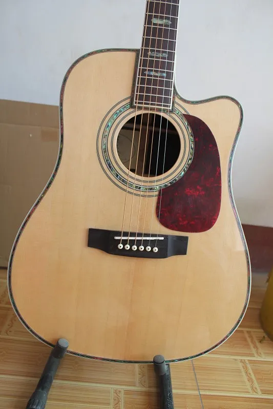 Фабрика на заказ 4" разрезы Твердые Spurce Топ клен задняя сторона natutal Акустическая гитара может добавить Fishman пикап эквалайзер