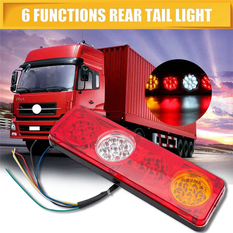 

Rear Tail Lights 2 Rear Brake Lights Tail Light Lamp 12V 6 Function 36 LED Waterproof Trailer Indicator Lamp Caravan Truck