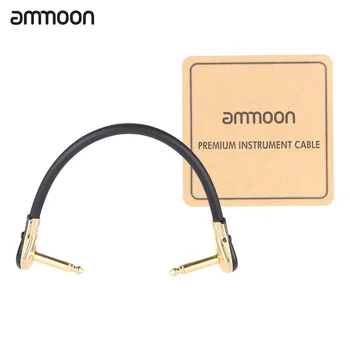 

ammoon AC-20 15cm / 0.5 Feet Hight-quality Guitar Patch Cable Cord with 1/4 Inch 6.35mm Golden Right Angle Plug PVC for Effect