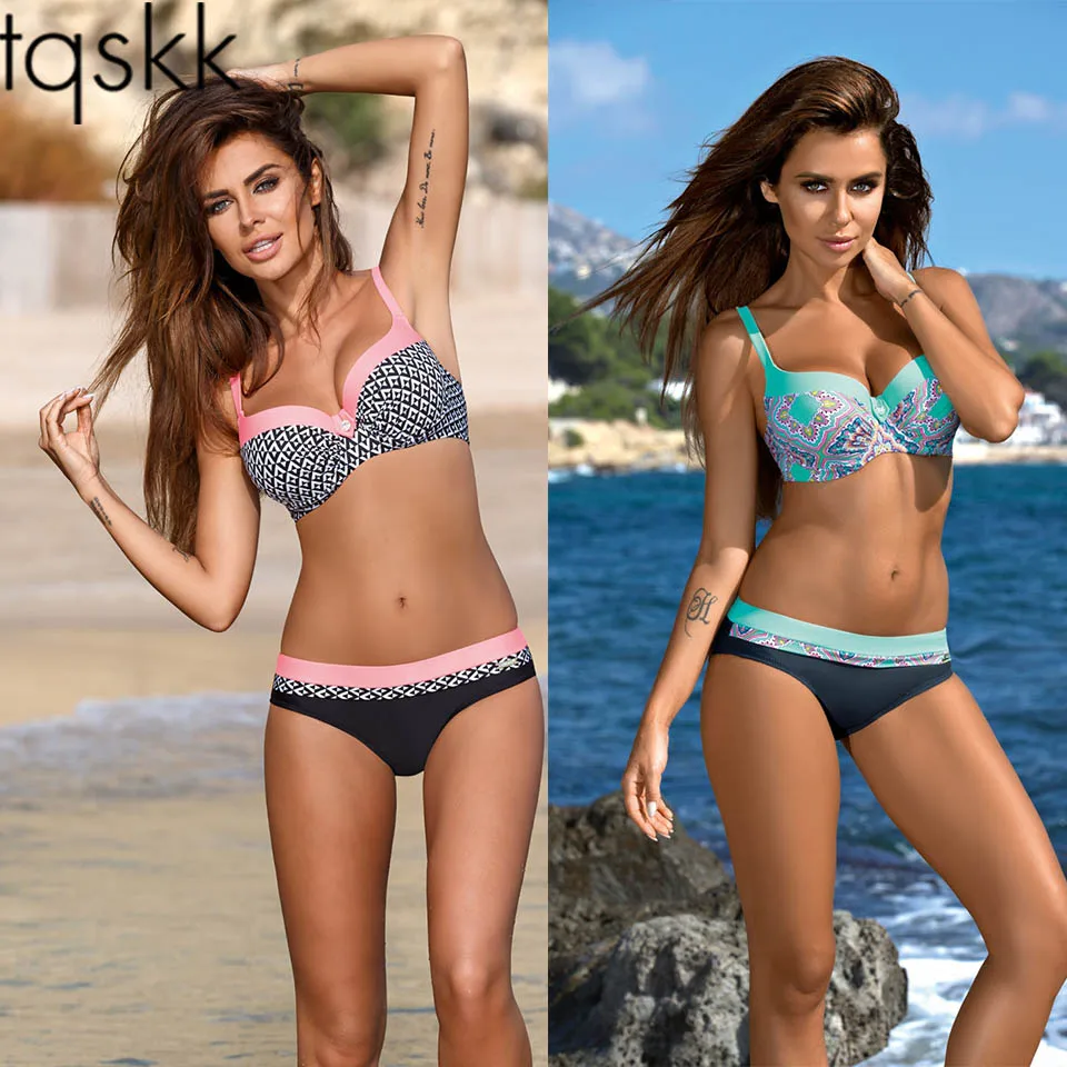 

TQSKK Push Up Bikini Set Swimwear Women Swimsuit Female Summer New Sexy 2019 Bikinis Solid Beach Swim Wear Bathing Suits Biquini
