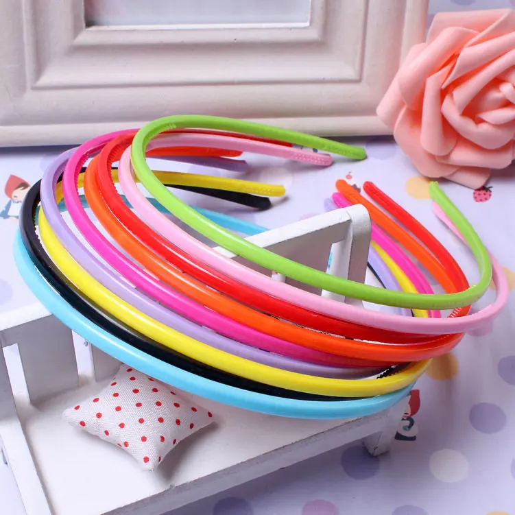 10PCS New Fashion Plastic Black Plain Headband For Women Lady Hair Band Resin Hairband Hair Hoop Hair Accessories Headwear - Цвет: Random color(10PCS)