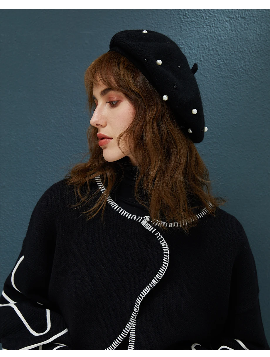 MOSNOW 2018 Women Berets Hat Female Pearl Decoration Brand High Quality Caps Fashion Accessory Winter Hats New Headwear Beret2 (9)