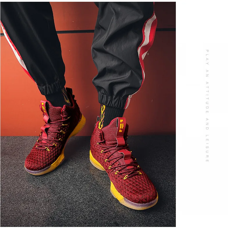 2018 Hot High Top Basketball Shoes For Men Woman Cushioning Original Basketball Sneakers Shockproof Couple Athletic Sports Shoes (14)