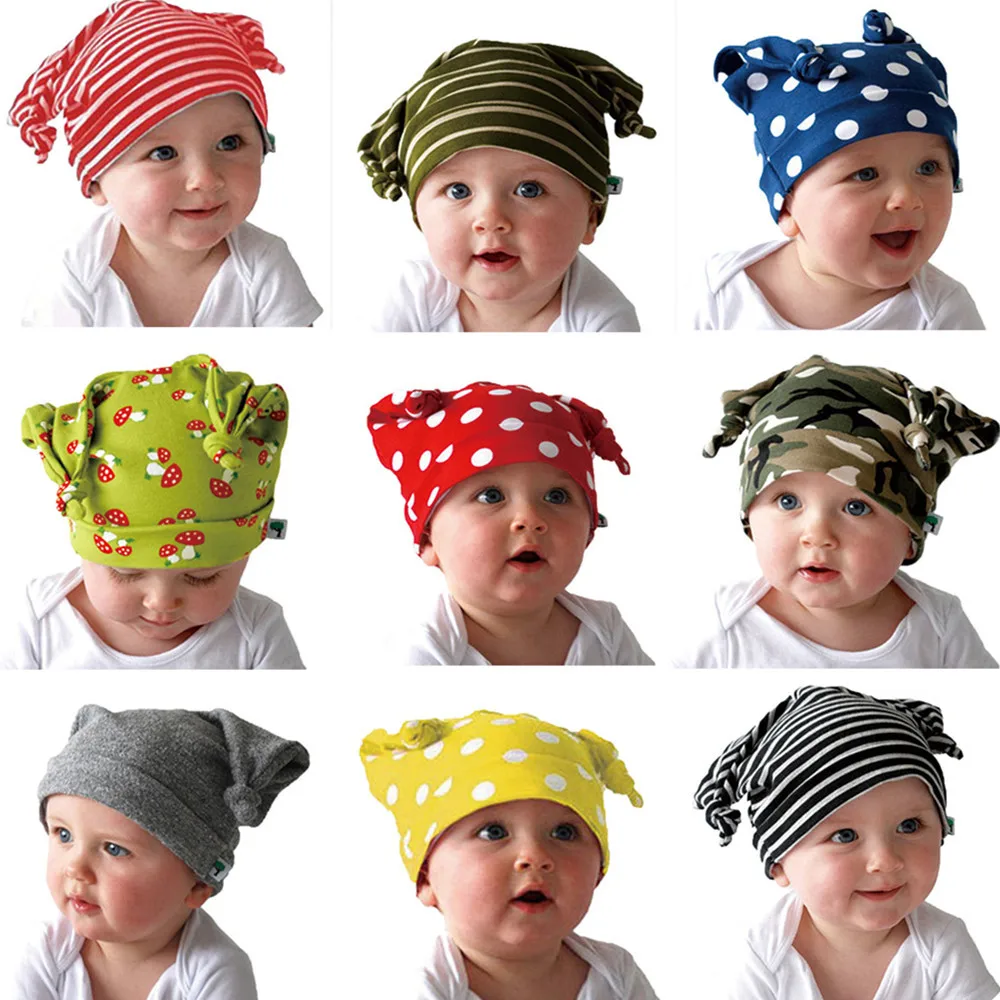 Baby horn cap newborn toddler girl boy fashion horns knotted cotton